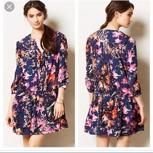 Anthropologie Maeve Floral Caravane Pintuck Dress